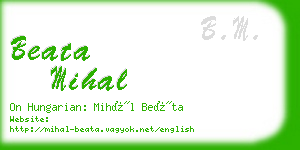 beata mihal business card